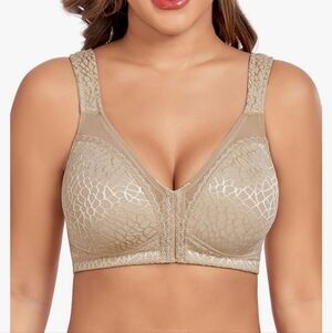 Lemorosy Posture Correction Back Support Strong Hold Front Closure Minimizer Bra